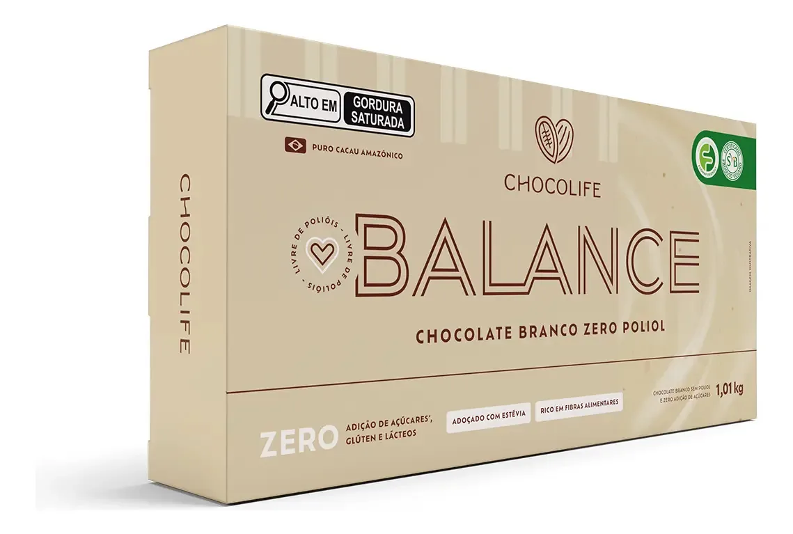 Barra Chocolate Branco Saudável Zero Açúcar E Poliol 1kg