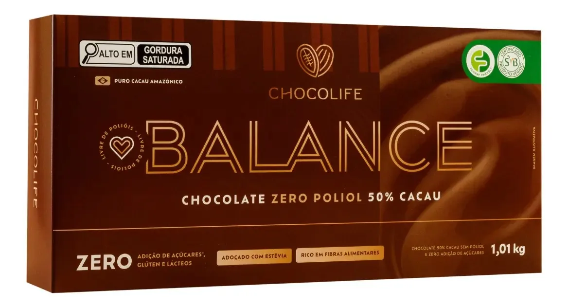 Barra Chocolate 50% Cacau Saudável Zero Açúcar E Poliol 1kg