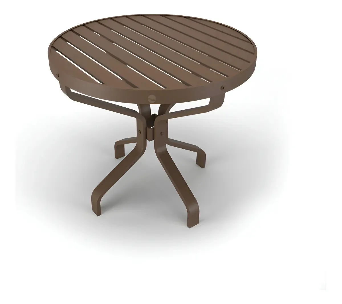 Mesa Lateral Alumínio Ripado Piscina Jardim Aluv Móveis 63x63x58 Marrom