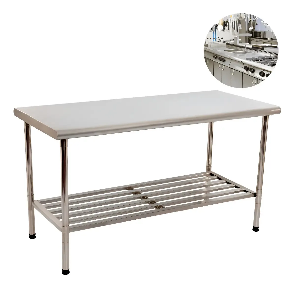 Mesa De Serviço Inox 140x60 Prateleira Imeca