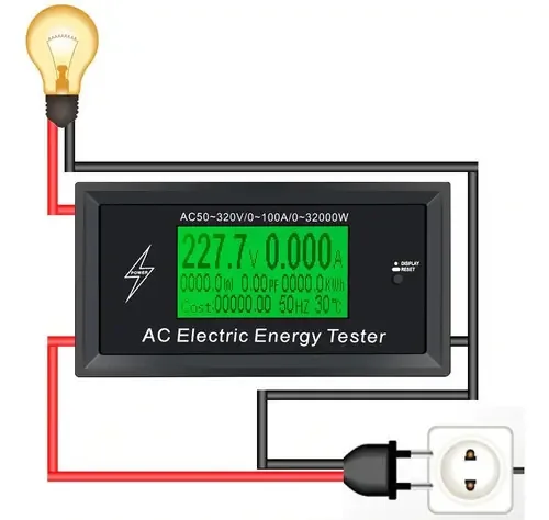 Wattímetro Digital Maxpow AT3010 Medidor Energia AC 320V 100A