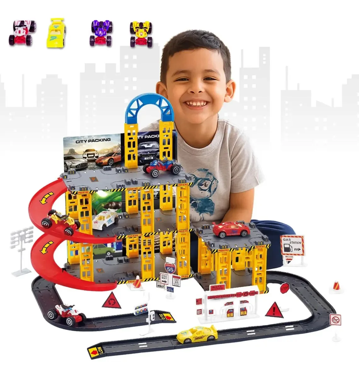 Pista De Carrinhos Brinquedo Infantil Corrida Lava Rápido Colorido
