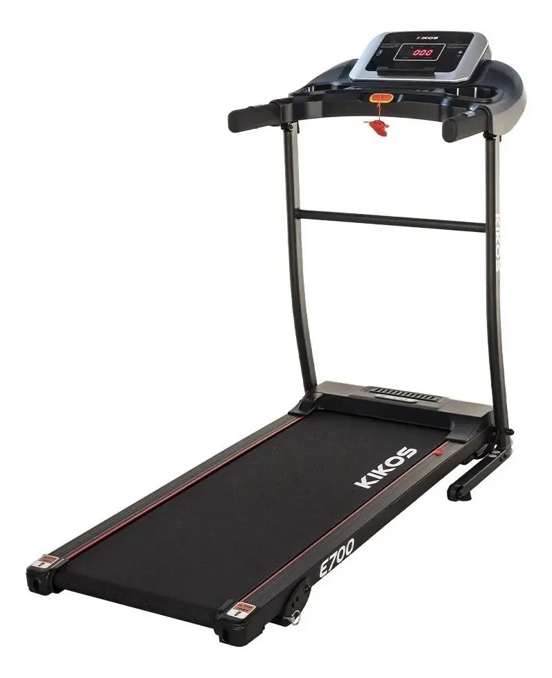 Esteira Ergométrica Kikos E700c Dobrável Com Inclinação Manual, 12 Programas, Display Led, Usb E Suporta Até 90kg