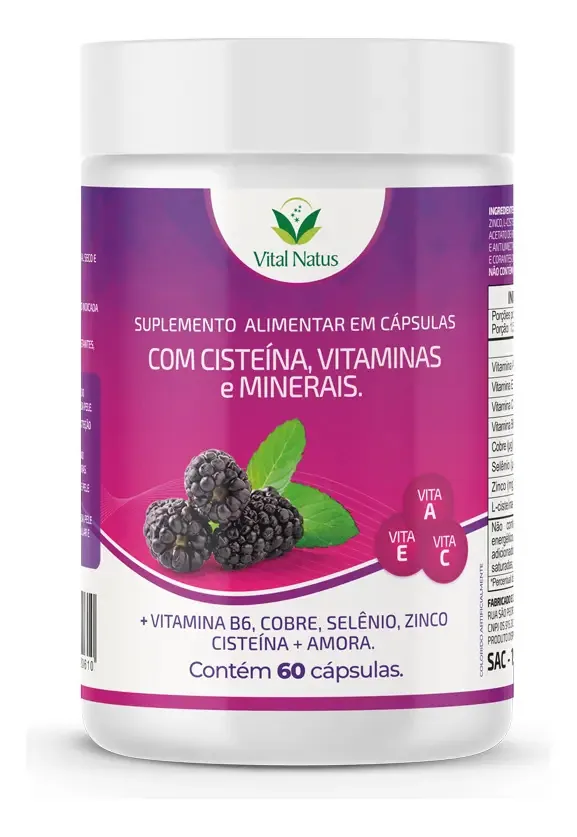 Suplemento Amora Vitaminas E Cisteína - 60 Capsulas