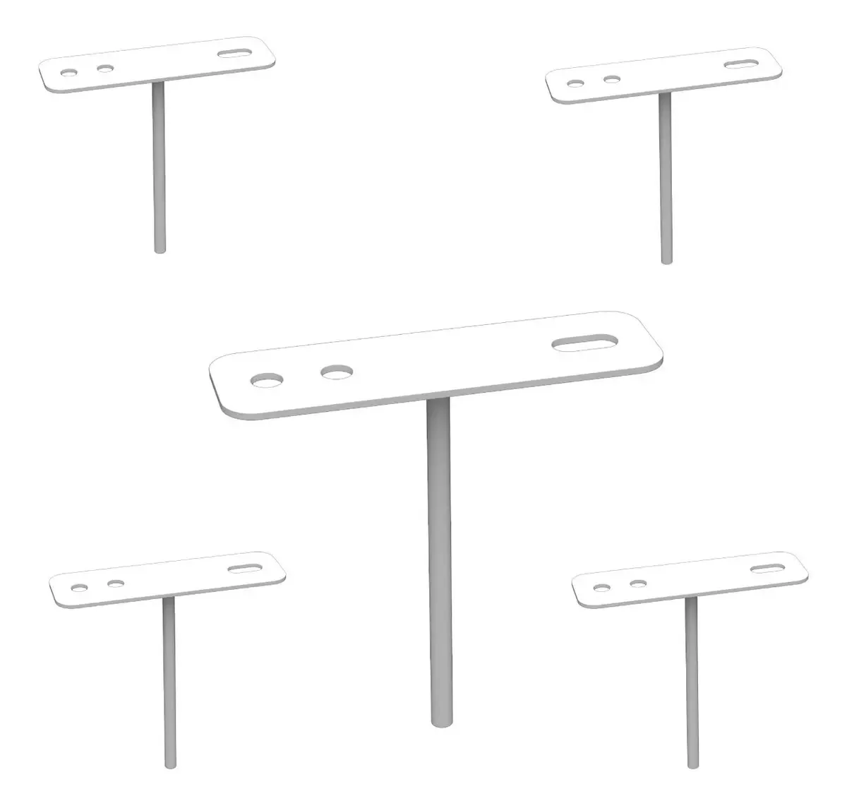 Suporte Refletor Jardim Multiforma Branco Estaca Metal 10x10cm