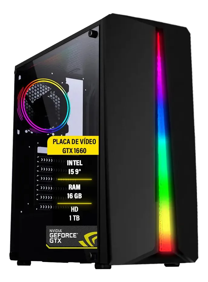 Pc Gamer I5 9 Gtx1660 16gb Hd 1tb Ssd 480gb