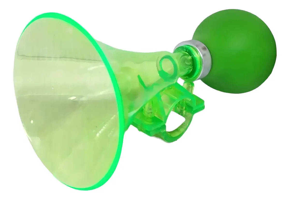 Buzina Corneta Infantil Para Bicicleta Verde Transparente 22,2mm Elleven