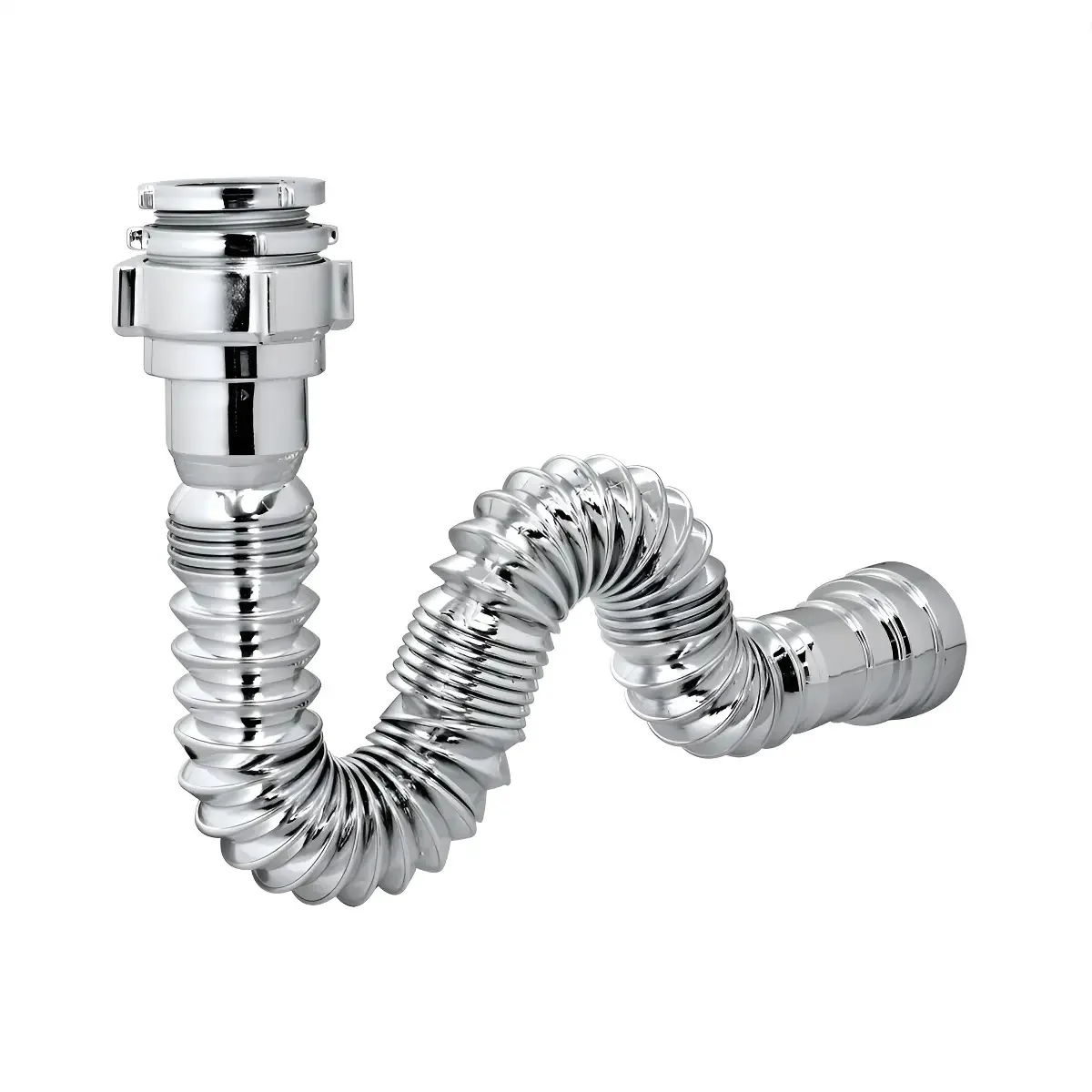 3 Sifão Sanfonado Flexível Cromado P/ Pia Universal