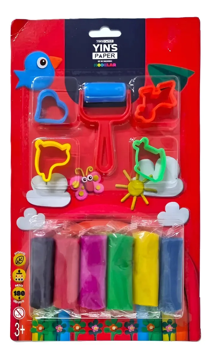Kit De Massinhas E Ferramentas Com 6 Cores Yin's Cor Vermelho