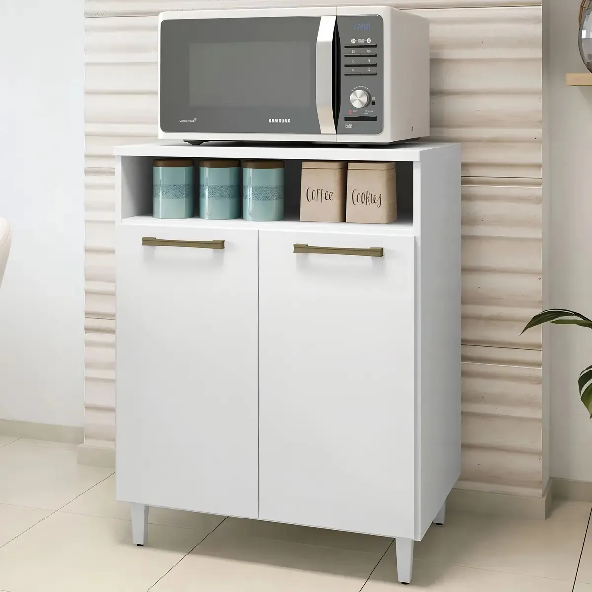 Balcão De Cozinha Ana 2 Portas Branco - Móveis Paraná