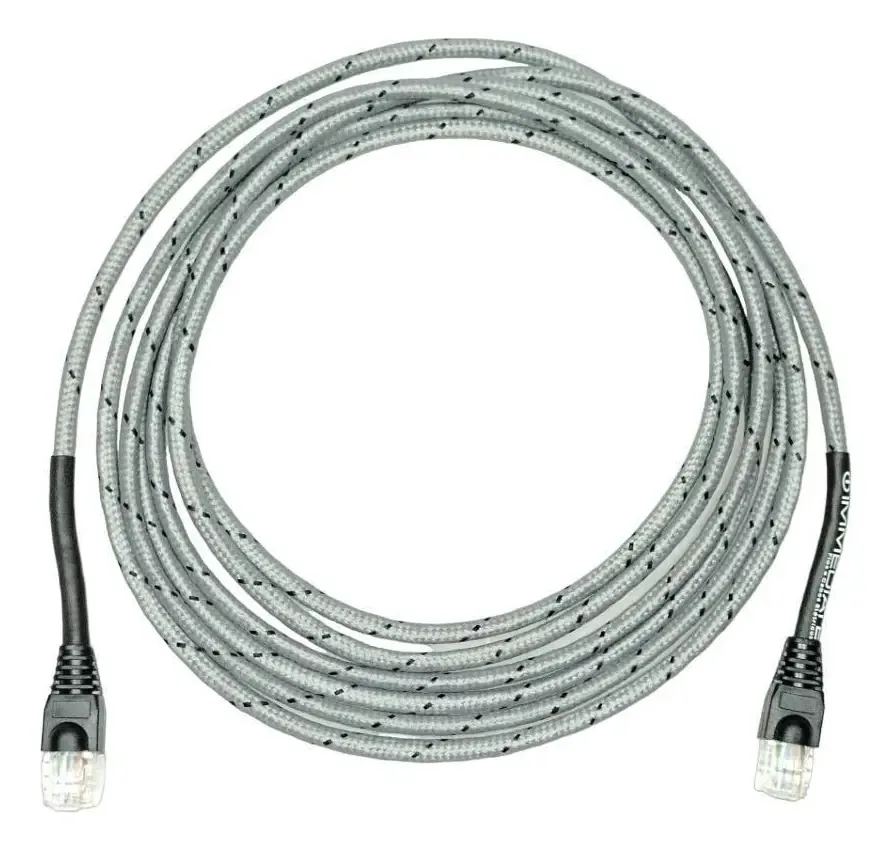 Cabo De Rede Cat6 Revestido Tecido Cinza/preto 15mt