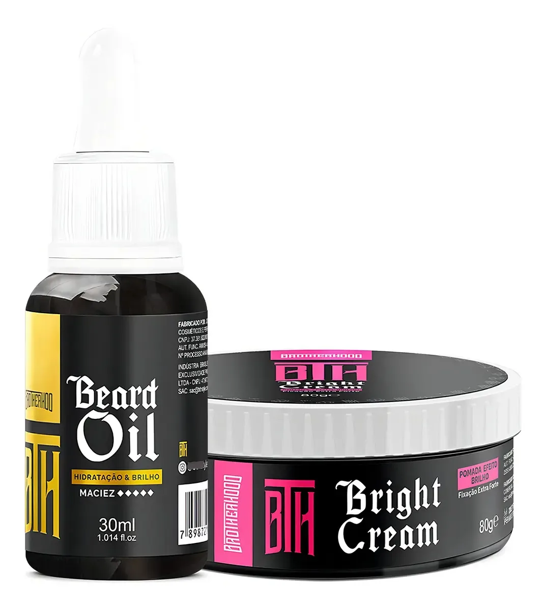 Kit Bth Brotherhood Beard Oil + Bright Cream Cabelo 2 Peças