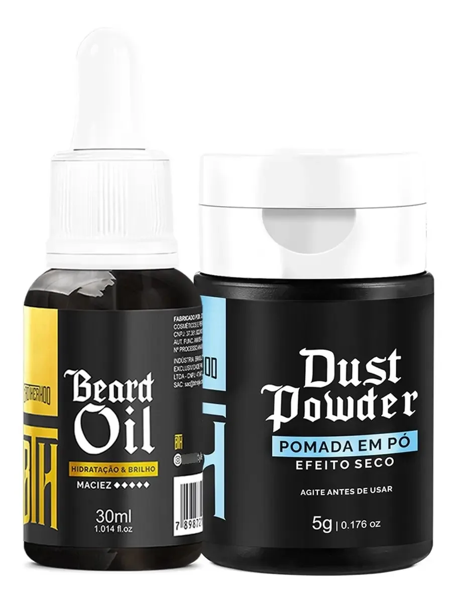 Kit para Barba Bth - Brotherhood Beard Oil + Pó Modelador 2 Peças