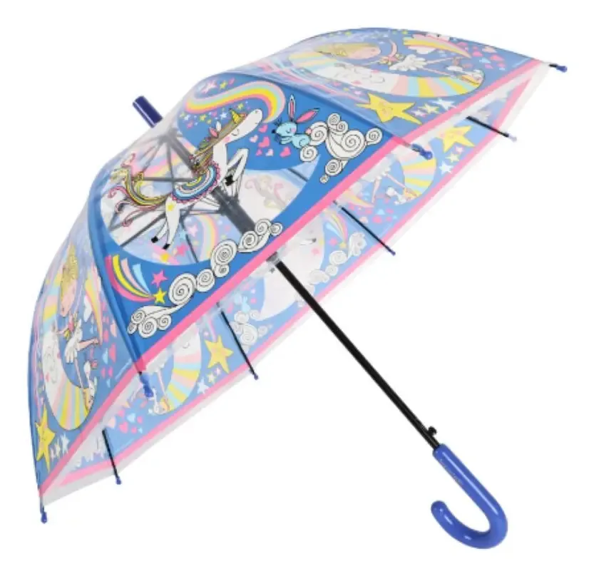 Guarda-chuva Infantil Transparente Bailarina Azul Fazzoletti