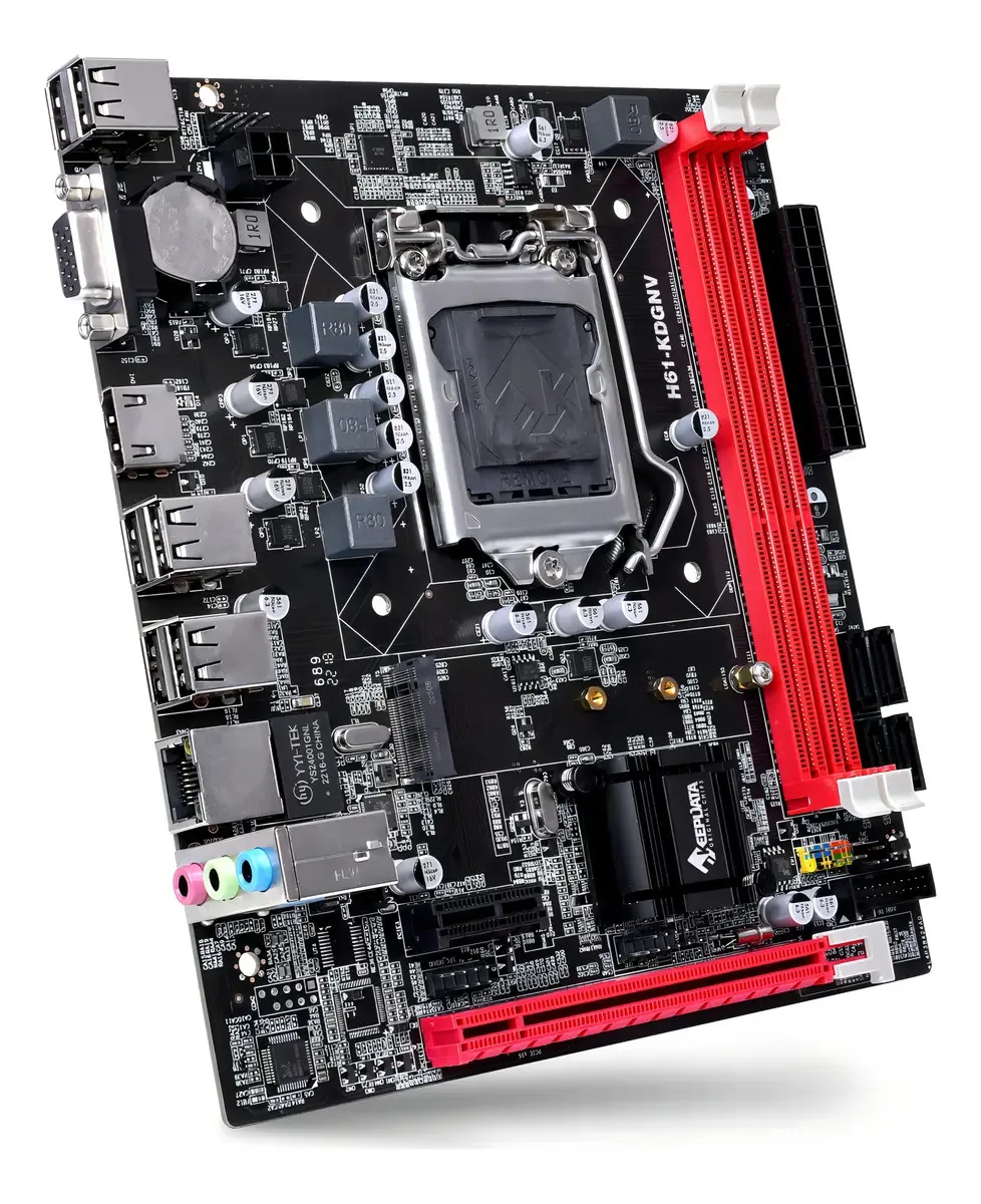 Placa-mãe do computador Keepdata LGA 1155 H61-KDGNV - Preto