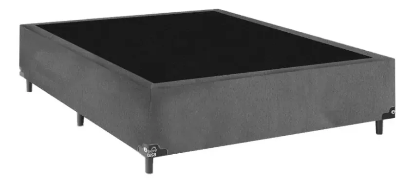 Cama Box Casal - Suede Cinza