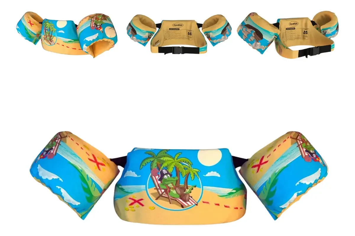 Boia Infantil Colete Salva Vidas Aquakids Cor Croco