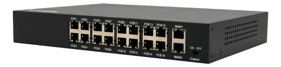 Switch Poe 16 Portas Gigabit 02 Portas Uplink Ativo Hibrido