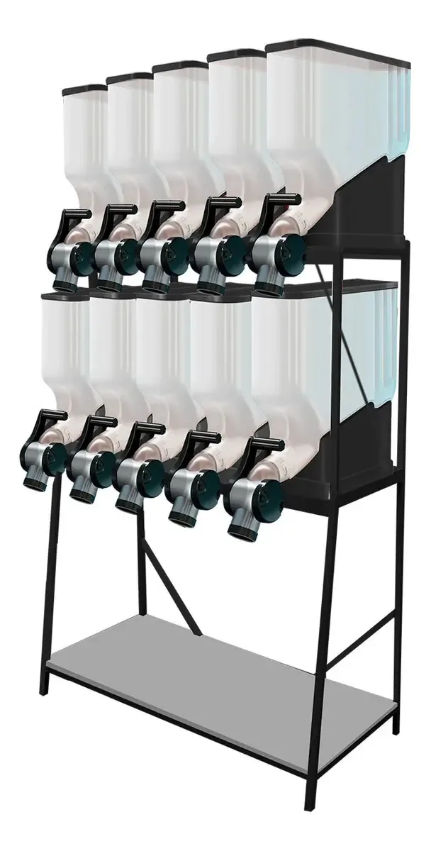 Dispenser Ração Cereais Armazenamento 35/45 Litros Preto