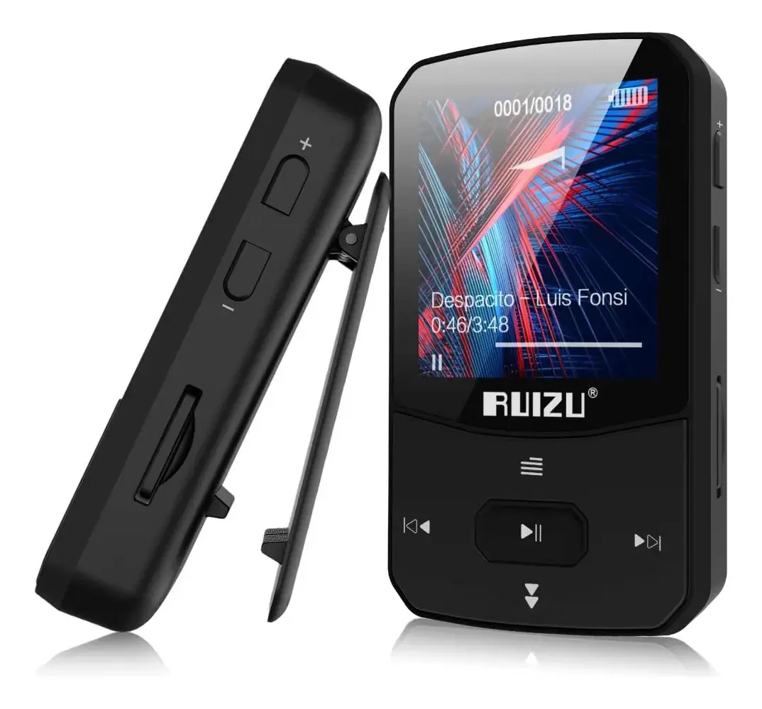 Mp3 Player Ruizu Bluetooth X52 8gb Rádio Cronometro + Fone Cor Preto