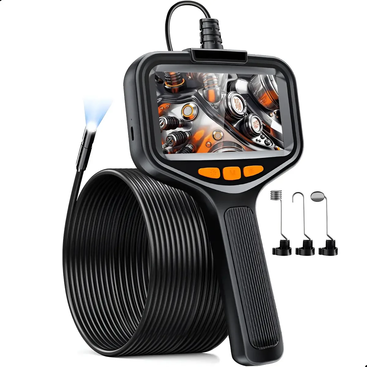 Câmera Endoscópio Click M-C21 Tela 4.3'' 8 LEDs 1080P Cabo 5m IP67