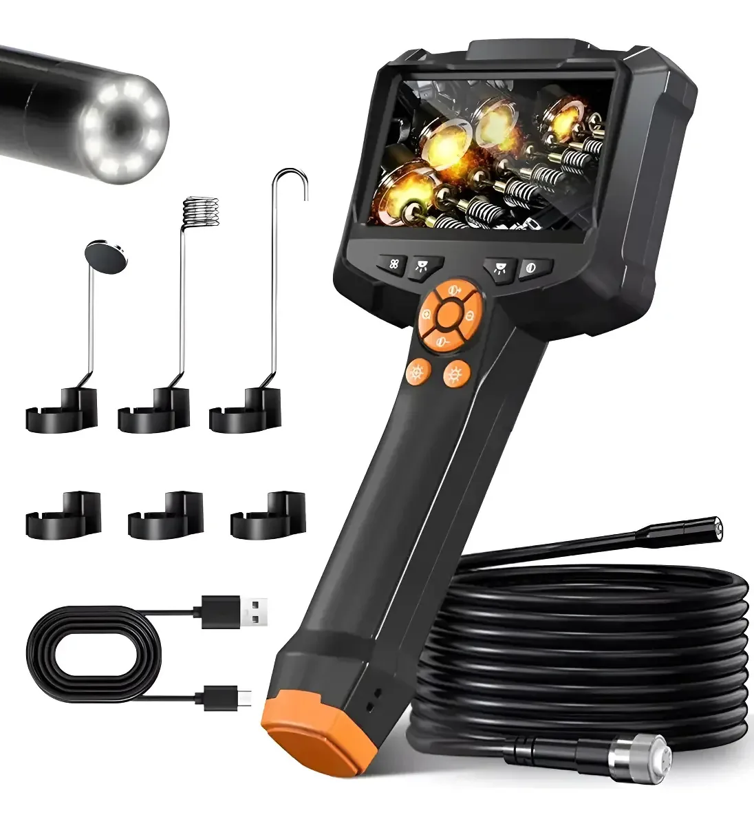 Câmera Endoscópio Automotivo Tela Lcd Sonda 5m Bateria M-c20