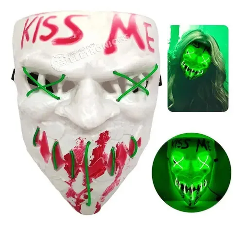 Máscara The Purge Com Led Festa Fantasia Terror Cosplay