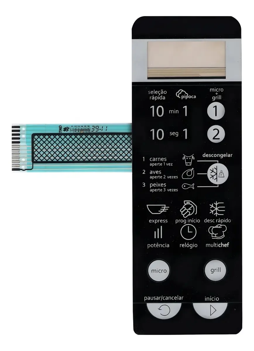Membrana Teclado Micro-ondas Compatível com Mabe Momb35gcd