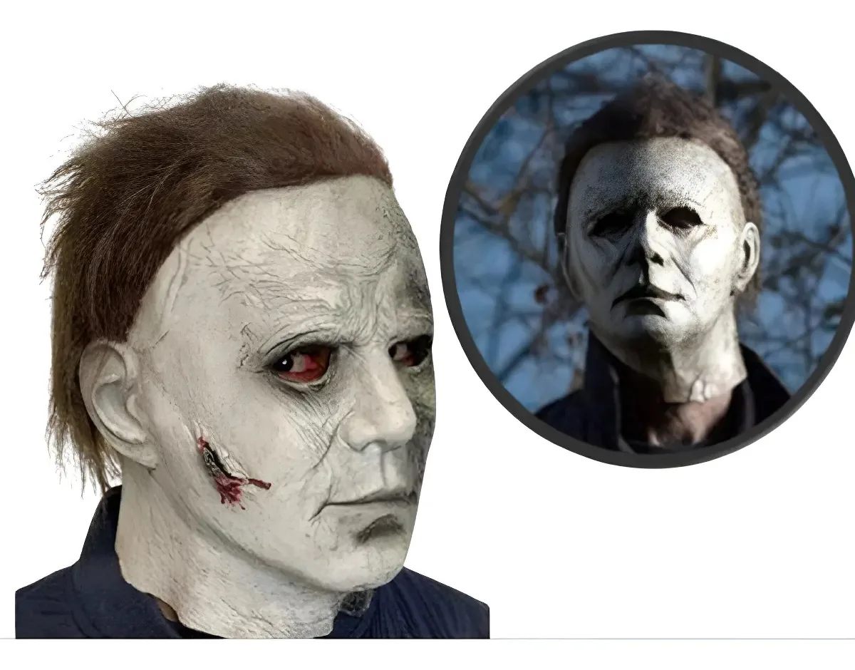 Máscara Halloween Michael Myers Cosplay Festas Eventos Cor Branco