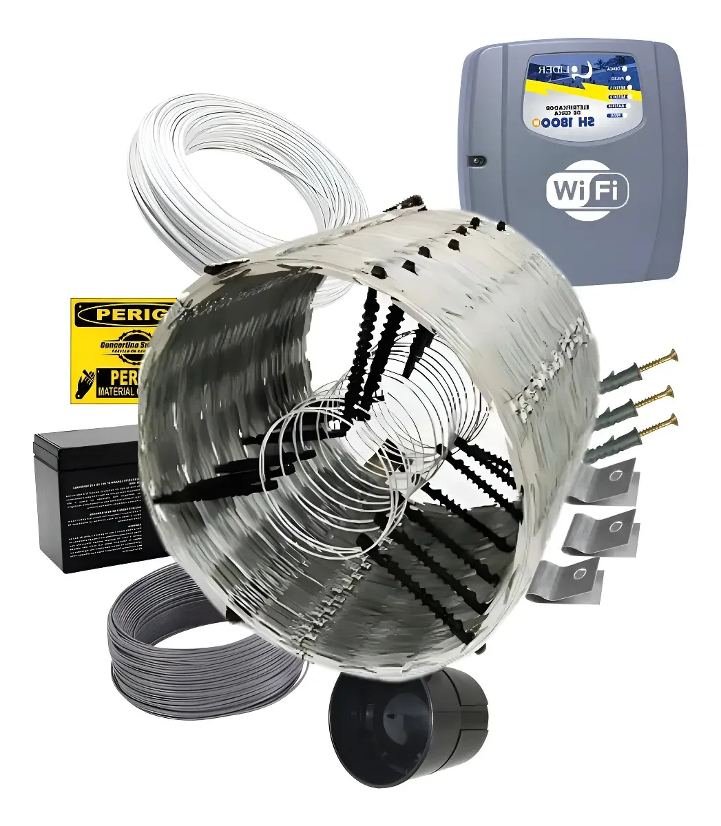 Cerca Serpentina Concertina Central Com Wifi 25 Metros 30cm