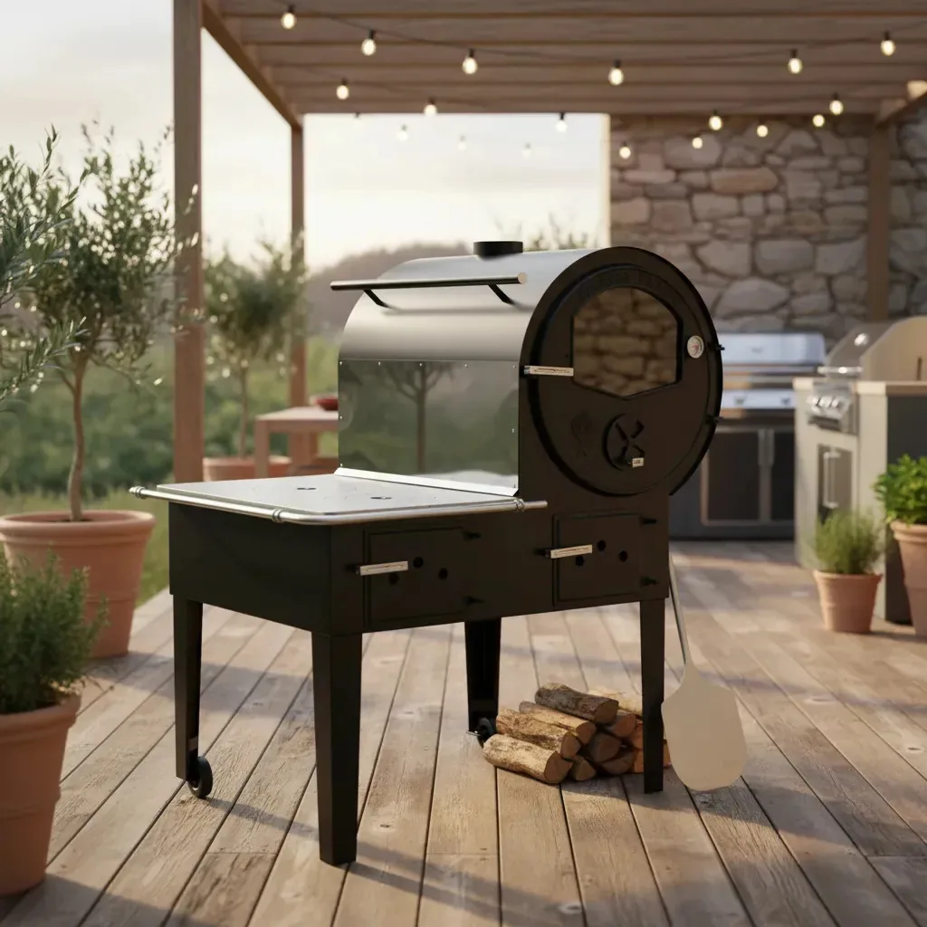 Forno a Lenha Fornos Pinhal Acoplado Preto Chão 250°C Lux