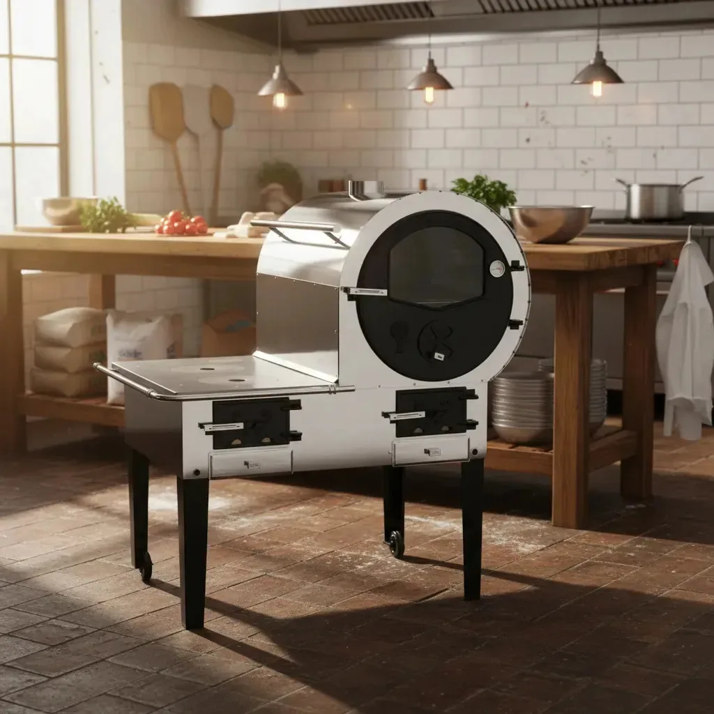 Forno de Chão Fornos Pinhal Acoplado Lenha Inox Com Isolamento