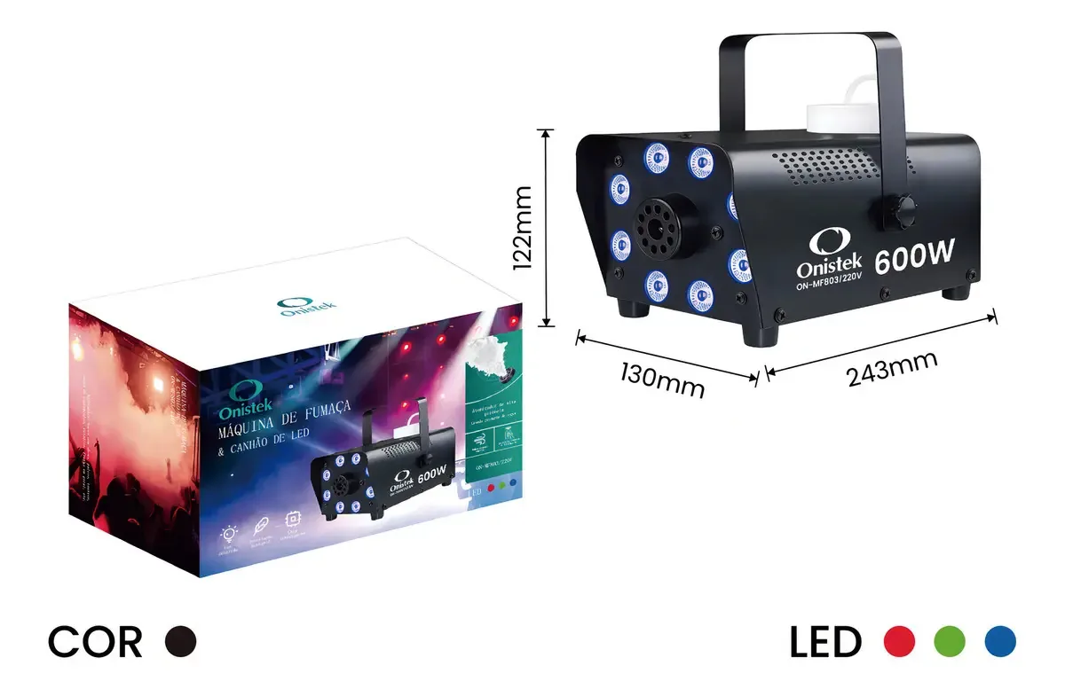 Maquina De Fumaca E Canhao De Led 600w Onistek