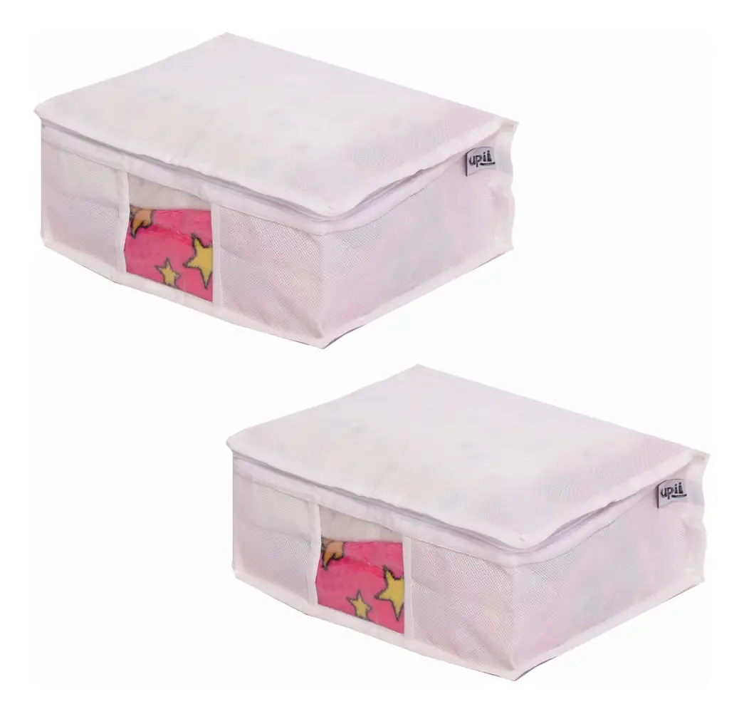 2 Caixa Organizadora Guarda Roupa Edredom Cobertor 30x23x13