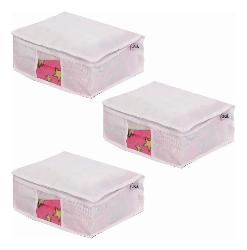3 Caixa Organizadora Guarda Roupa Edredom Cobertor 30x23x13