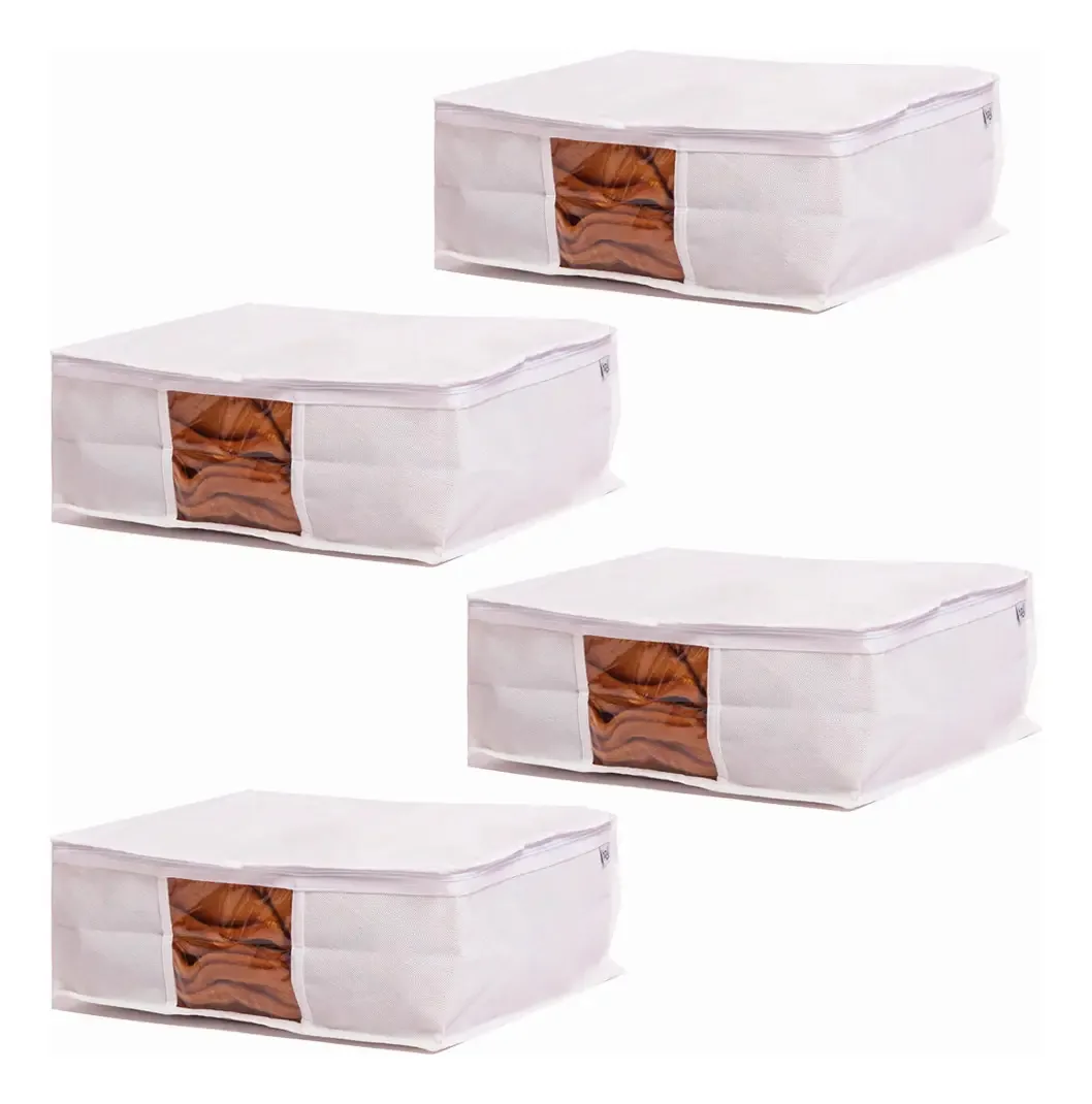 4 Caixa Organizadora Guarda Roupa Edredom Cobertor 45x36x17