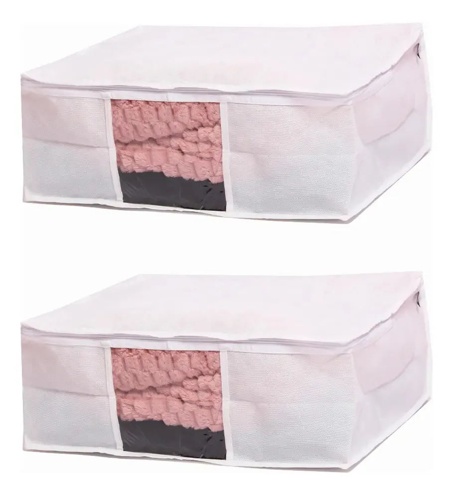 2 Caixa Organizadora Guarda Roupa Edredom Cobertor 55x43x23
