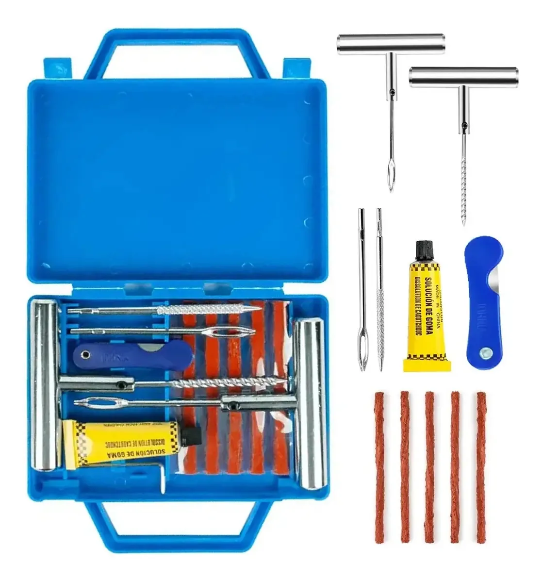Reparo Pneu Moto E Carro Kit Remendo Frio Sem Câmara