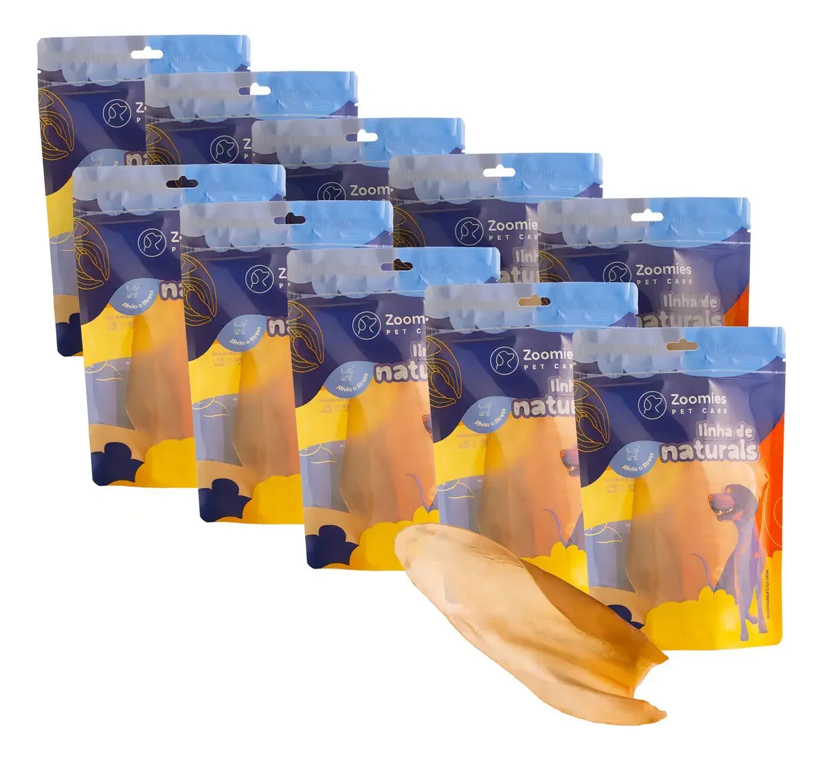Kit Orelha Bovina Para Cães - 10 Unidades