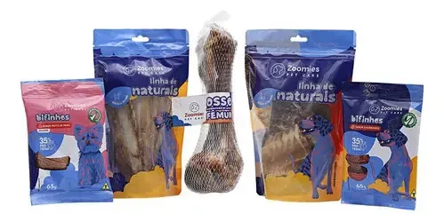 Kit Petiscos Para Cães Zoomies 7 (ossos, Recorte E Bifinhos)