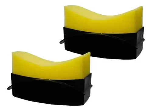 2 Aplicador De Pretinho Poliester Amarelo Detailer