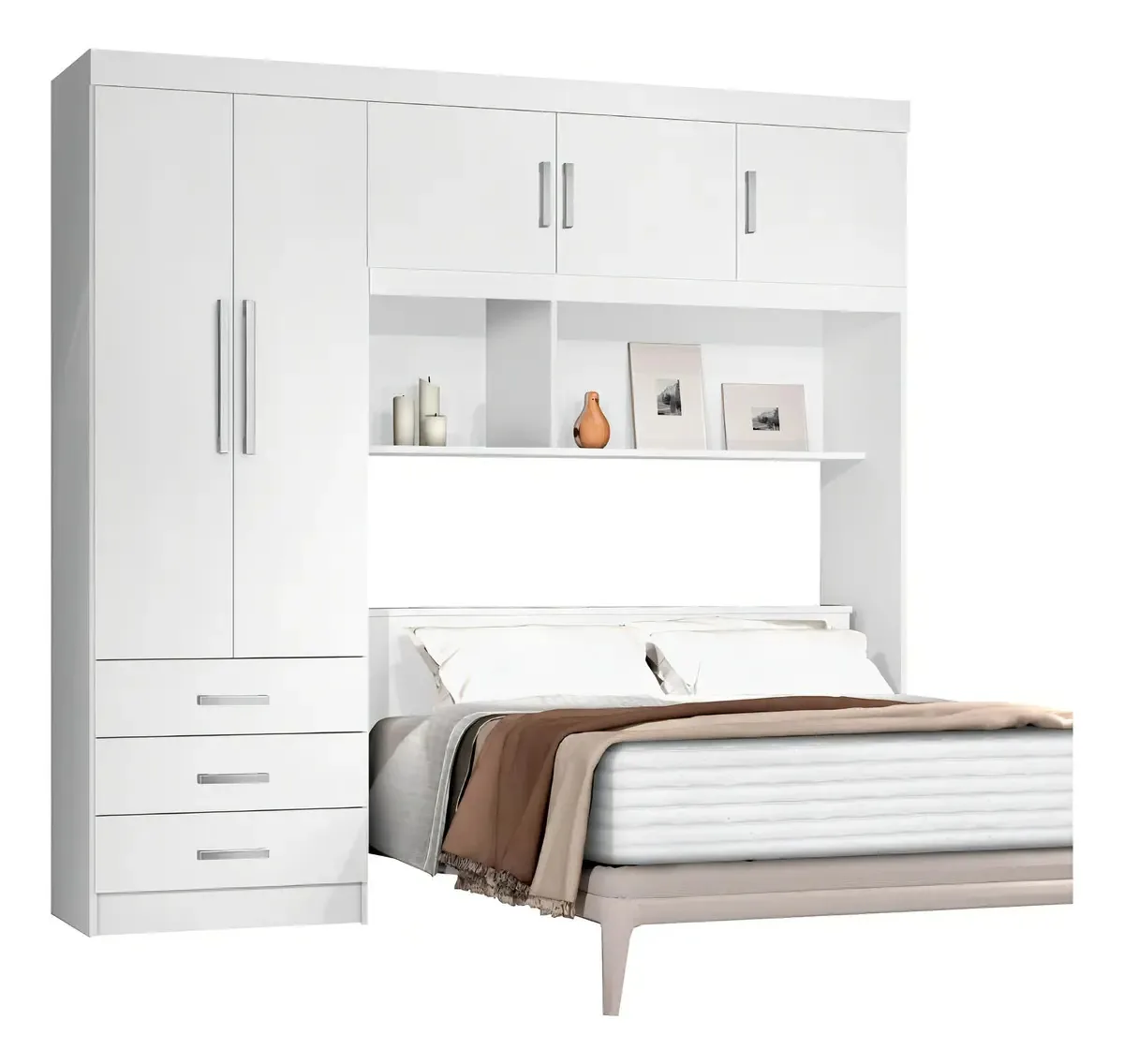 Guarda Roupas Casal Dormitório 5 Portas Casal Cancun Branco