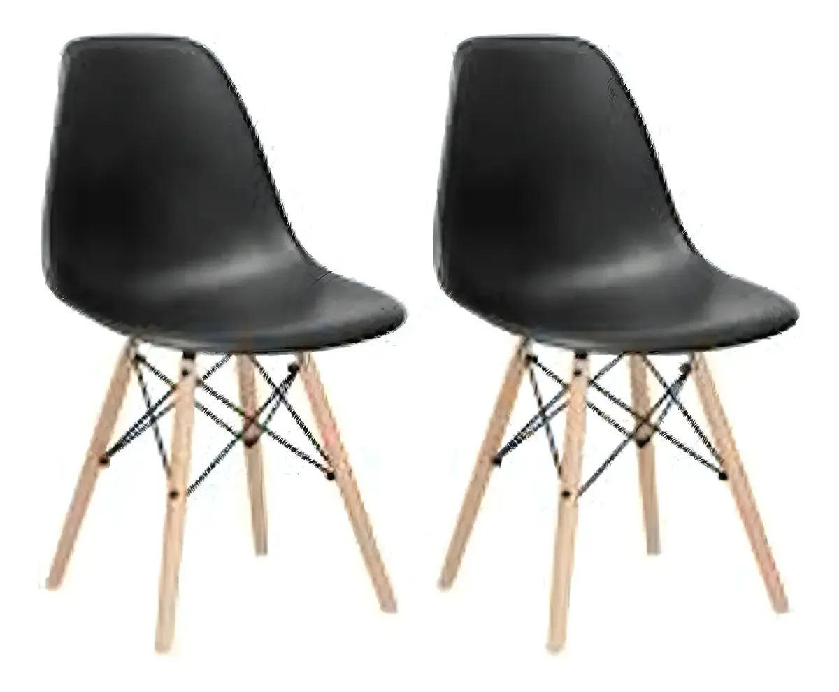 Kit 2 Cadeiras Eiffel Preto