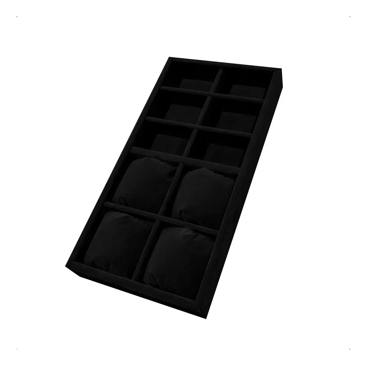 Bandeja Organizadora Gaveta Porta Joias Acessórios Veludo Cor 15x30 / Preto Joias