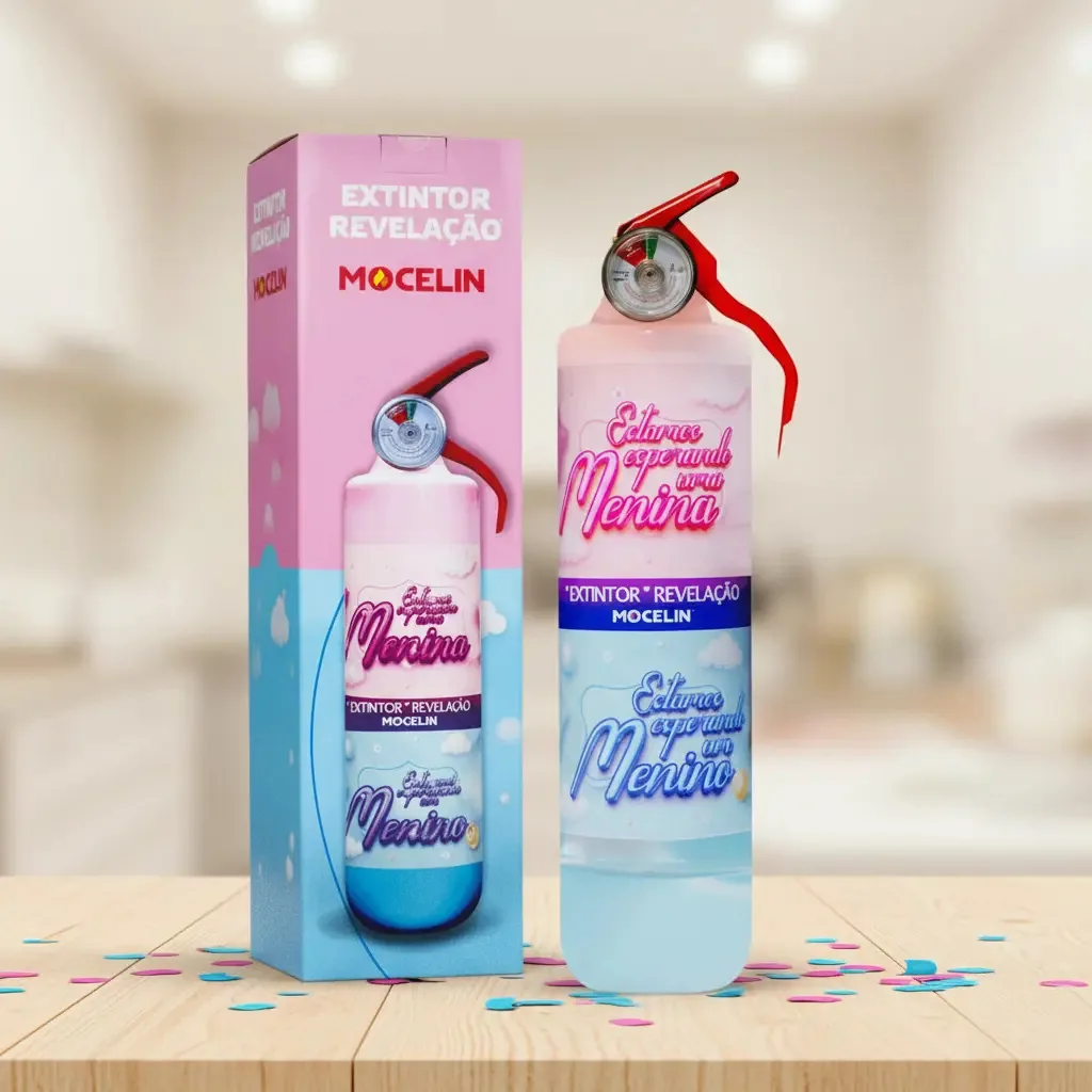 Extintor Revelação Rosa Mocelin Universal para Chá de Bebê