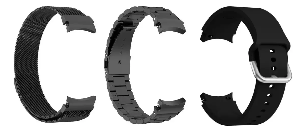 Kit Pulseiras Compatível Samsung Galaxy Watch 5 Pro Bt 45mm Cor Preto