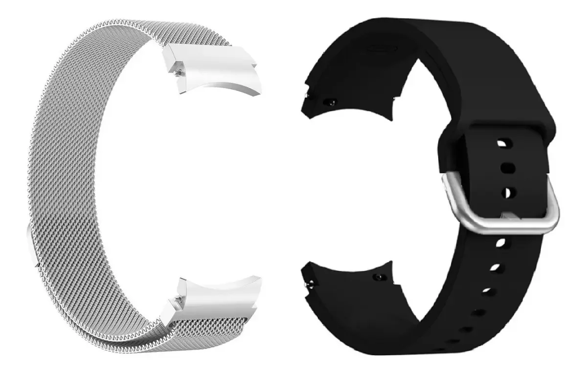 Pack 2 Pulseiras Magnética e Silicone Para Galaxy Watch 5 Cinza