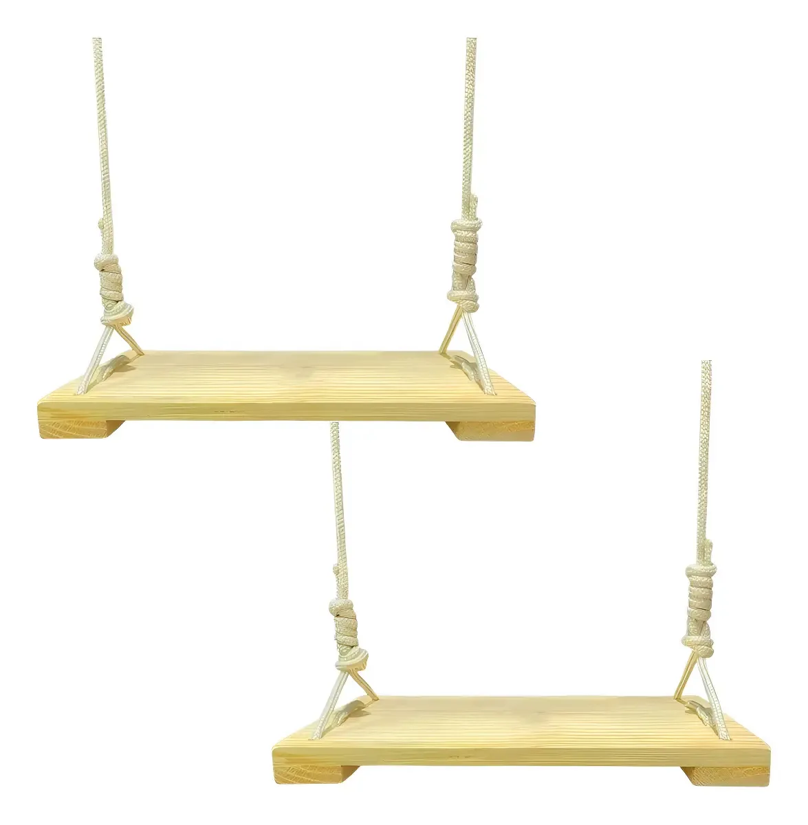 Kit 2 Balanços JJ Veras Madeira Corda 8m Até 200kg Infantil Adulto