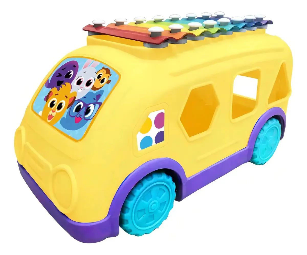 Ônibus com Xilofone - Bolofofos - Amarelo- Yestoys