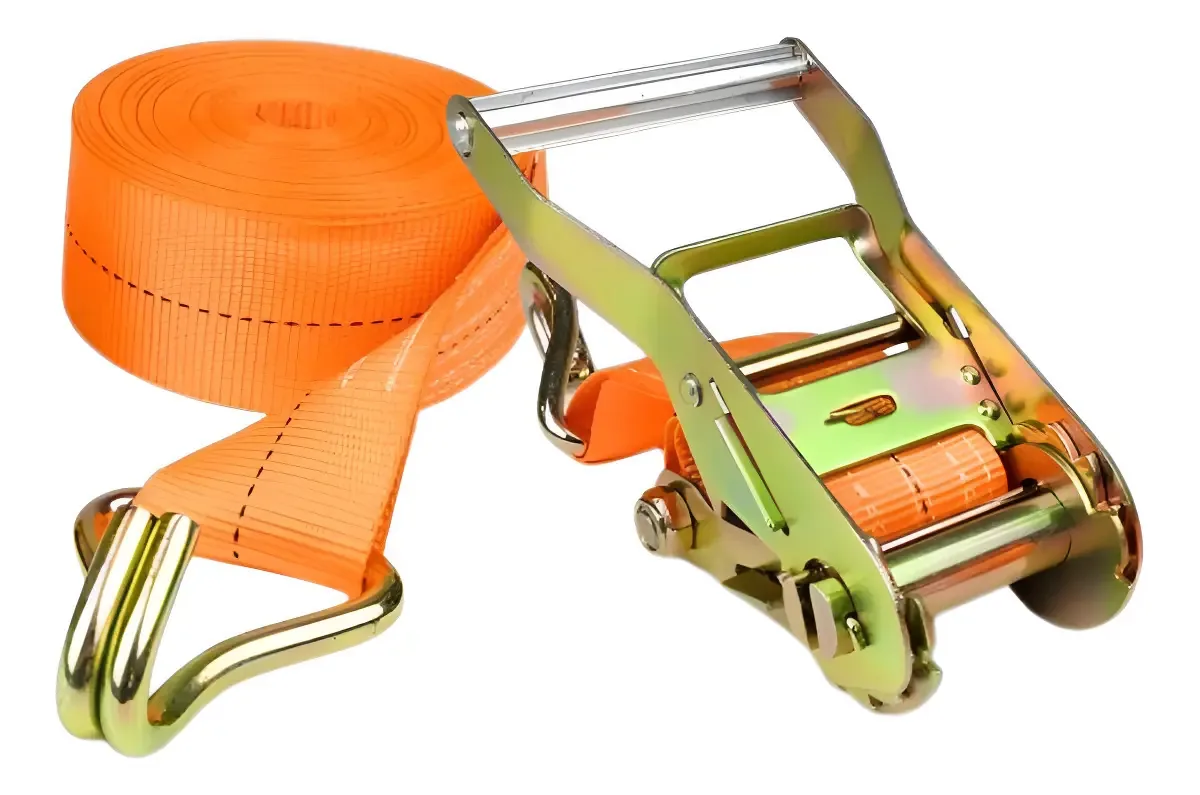 Cinta Catraca Robustec 1500 kg 4.5m Amarração de Cargas Laranja